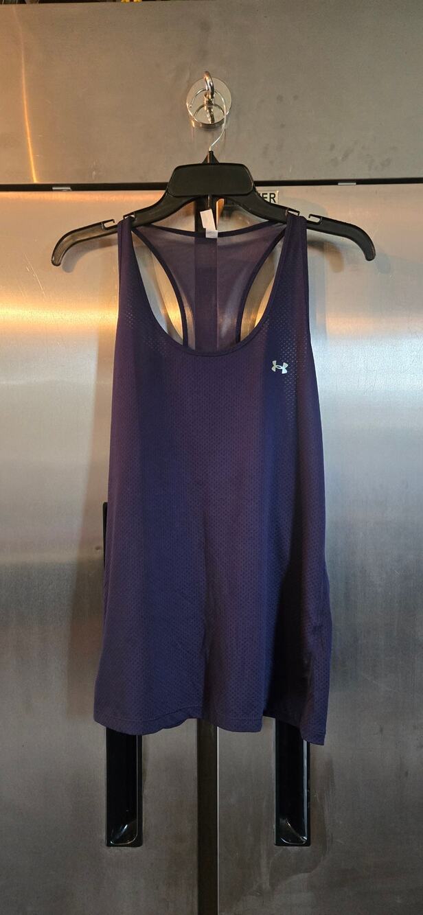 Under Armour HeatGear Fitted Racerback Tank Top Navy Size XL
